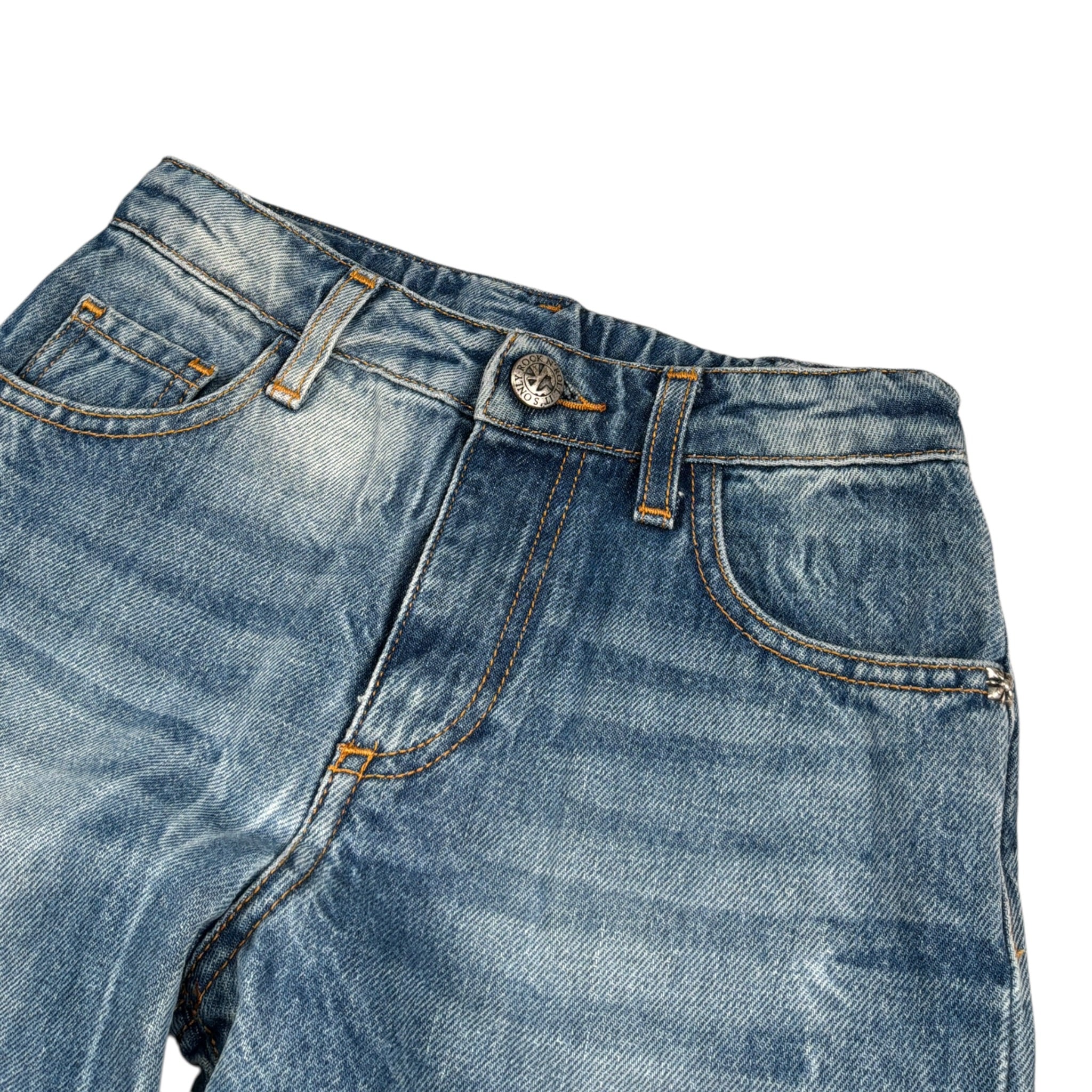 John Richmond Jeans tinta unita con Girovita Regolabile Azzurro per Bambina RGA26162JE AZZURRO JOHN RICHMOND 