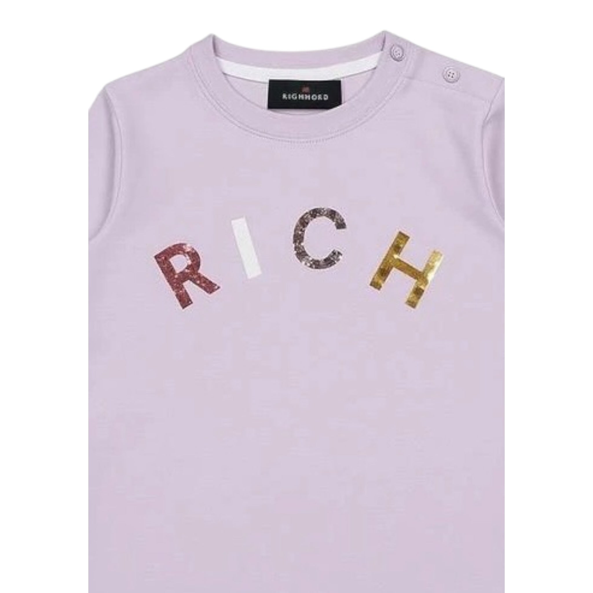 John Richmond Shirt tinta unita con Stampa Rosa per Neonata RIA24054TS ROSA JOHN RICHMOND 