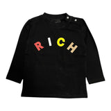 John Richmond Shirt tinta unita con Stampa Nero per Neonato RIA24066TS NERO JOHN RICHMOND 