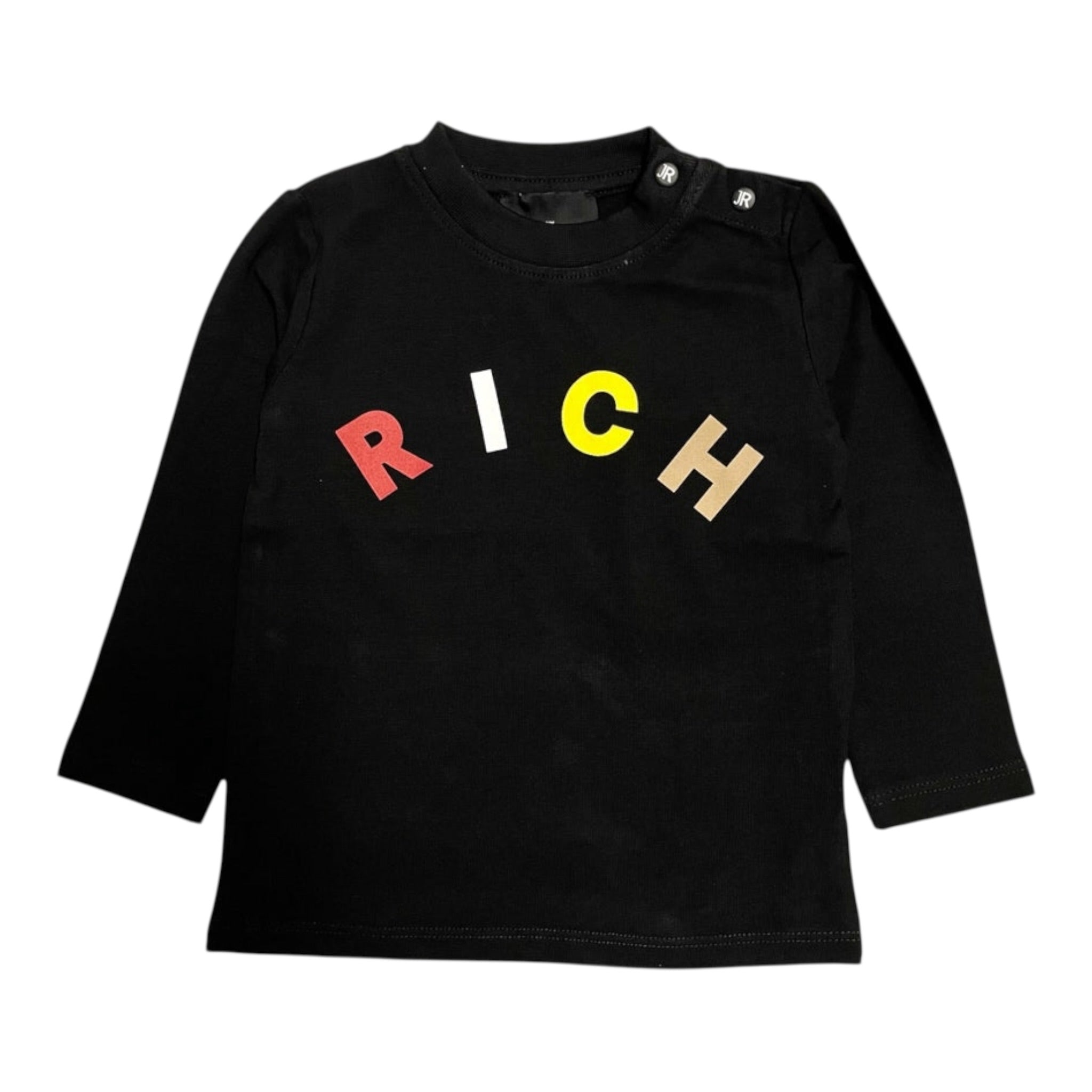 John Richmond Shirt tinta unita con Stampa Nero per Neonato RIA24066TS NERO JOHN RICHMOND 