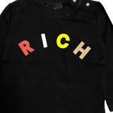 John Richmond Shirt tinta unita con Stampa Nero per Neonato RIA24066TS NERO JOHN RICHMOND 