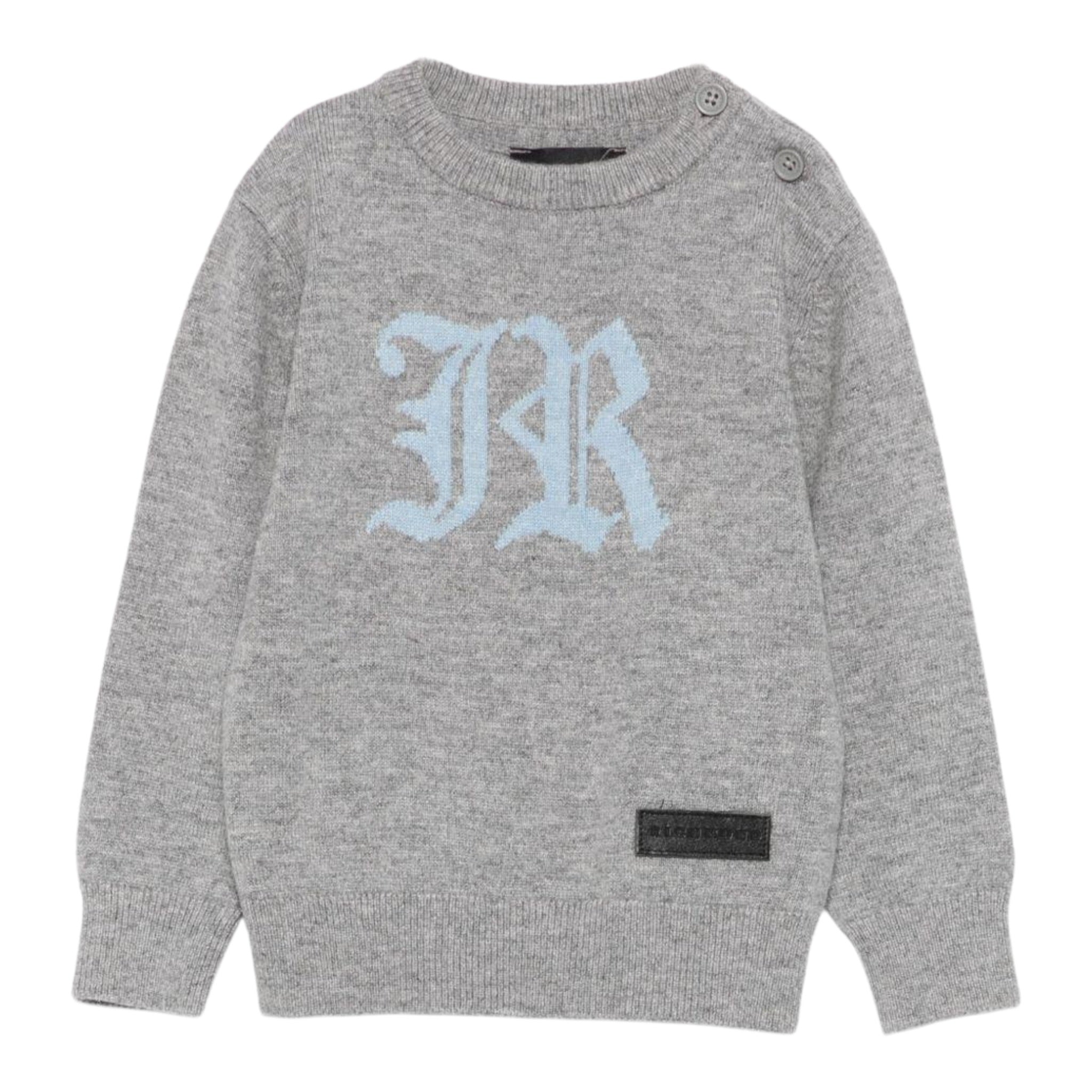 John Richmond Maglia Girocollo tinta unita con Logo Grigio per Neonato RIA25009MAX GRIGIO JOHN RICHMOND 