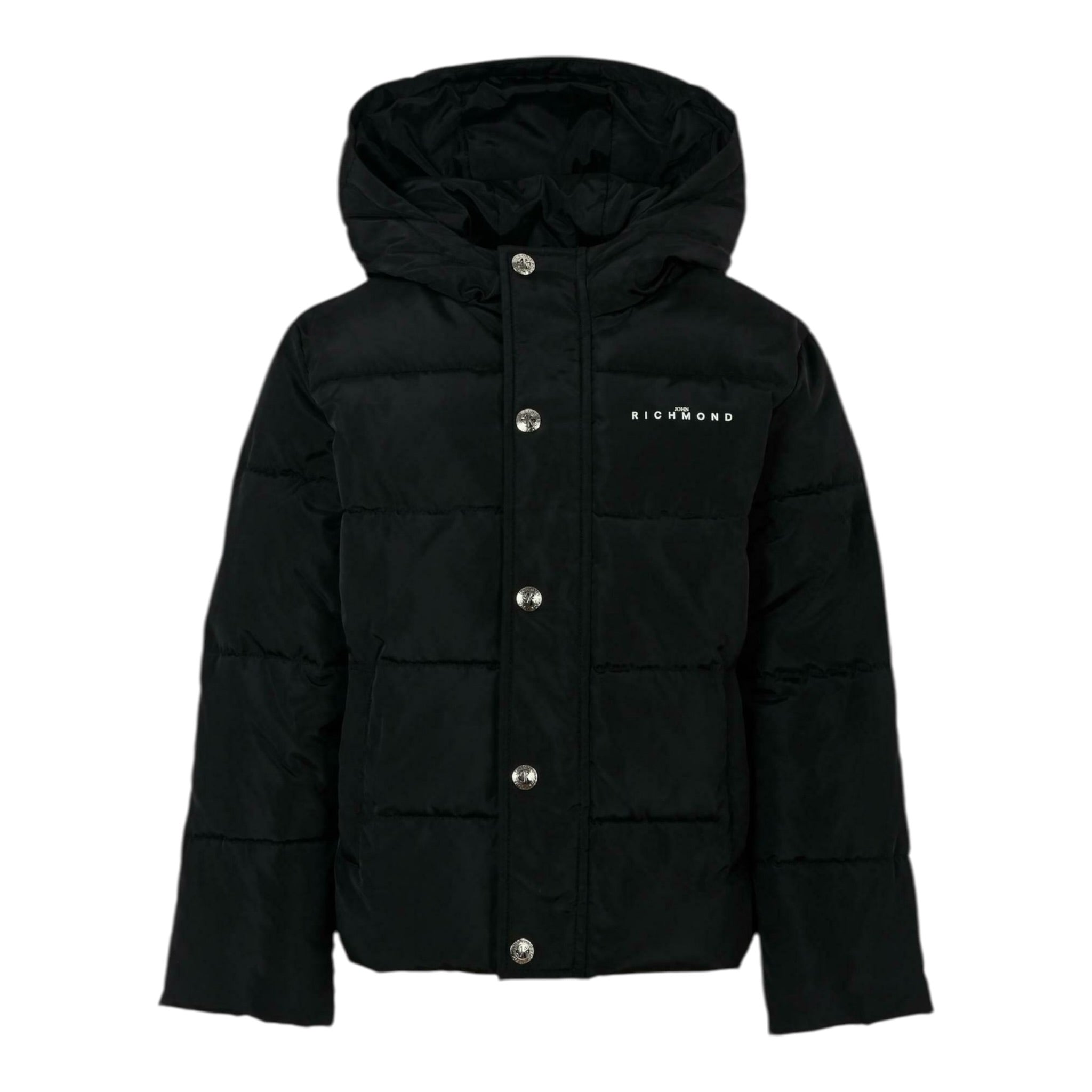 John Richmond Giubbino tinta unita con Cappuccio Stampe Logo Nero per Neonato RIA25011PIX NERO JOHN RICHMOND 