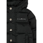 John Richmond Giubbino tinta unita con Cappuccio Stampe Logo Nero per Neonato RIA25011PIXX NERO JOHN RICHMOND 