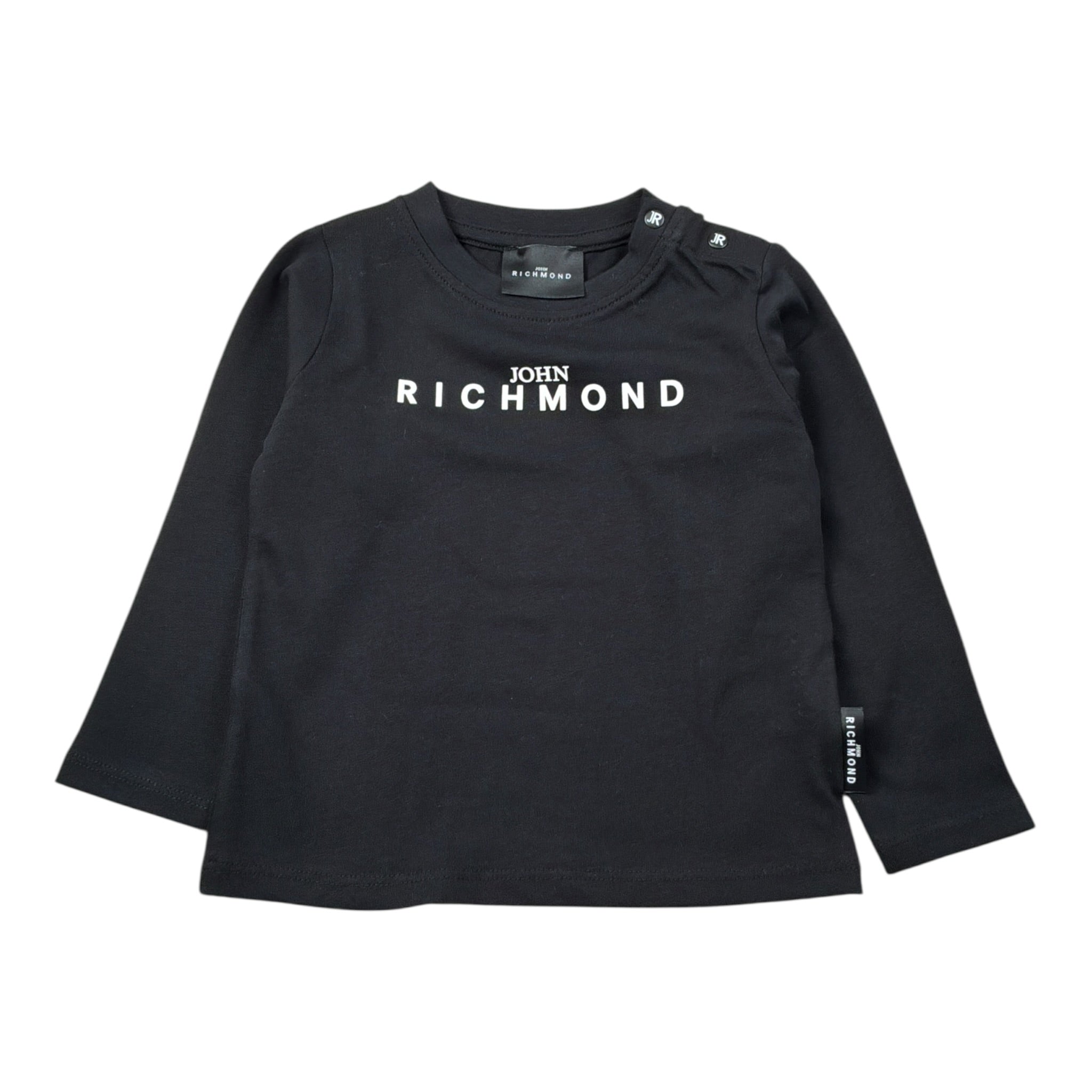 John Richmond Shirt Girocollo tinta unita con Stampa Nero per Neonato RIA25012TSX NERO JOHN RICHMOND 