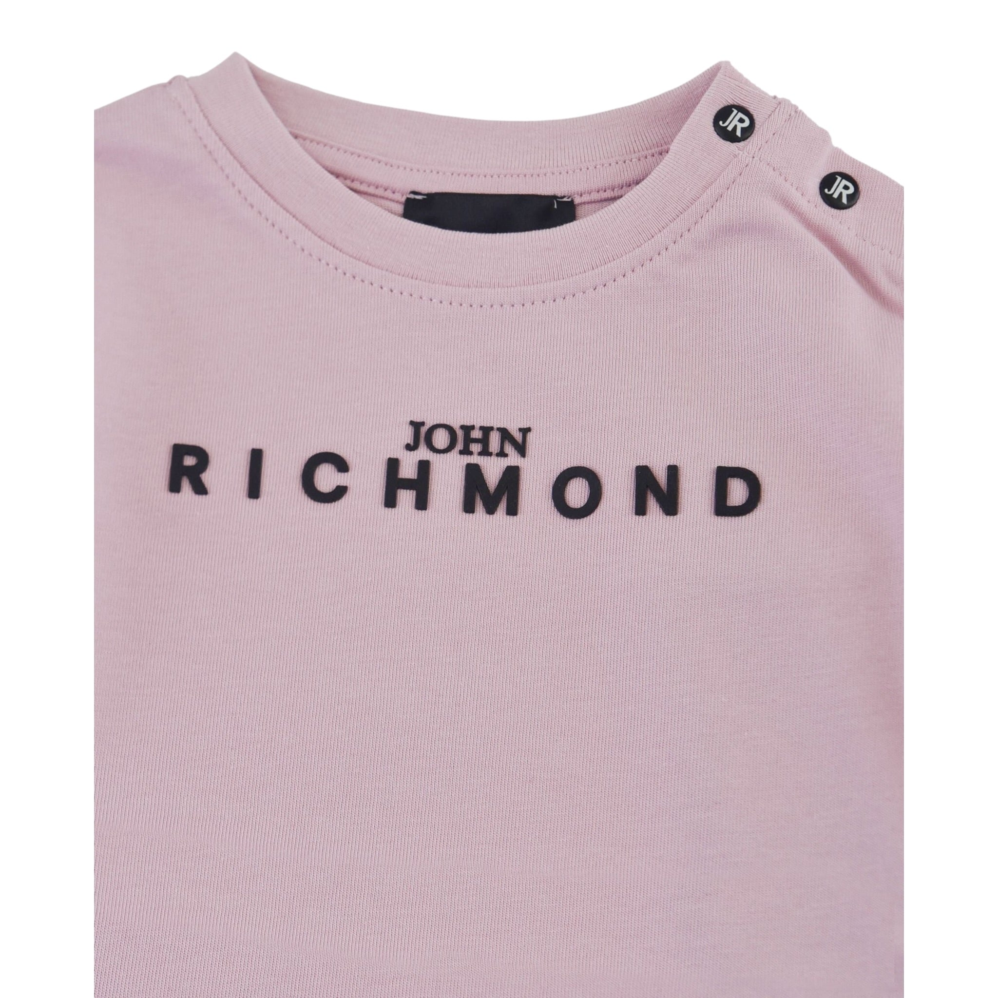 John Richmond Shirt Girocollo tinta unita con Stampa Rosa per Neonata RIA25012TSXX ROSA JOHN RICHMOND 