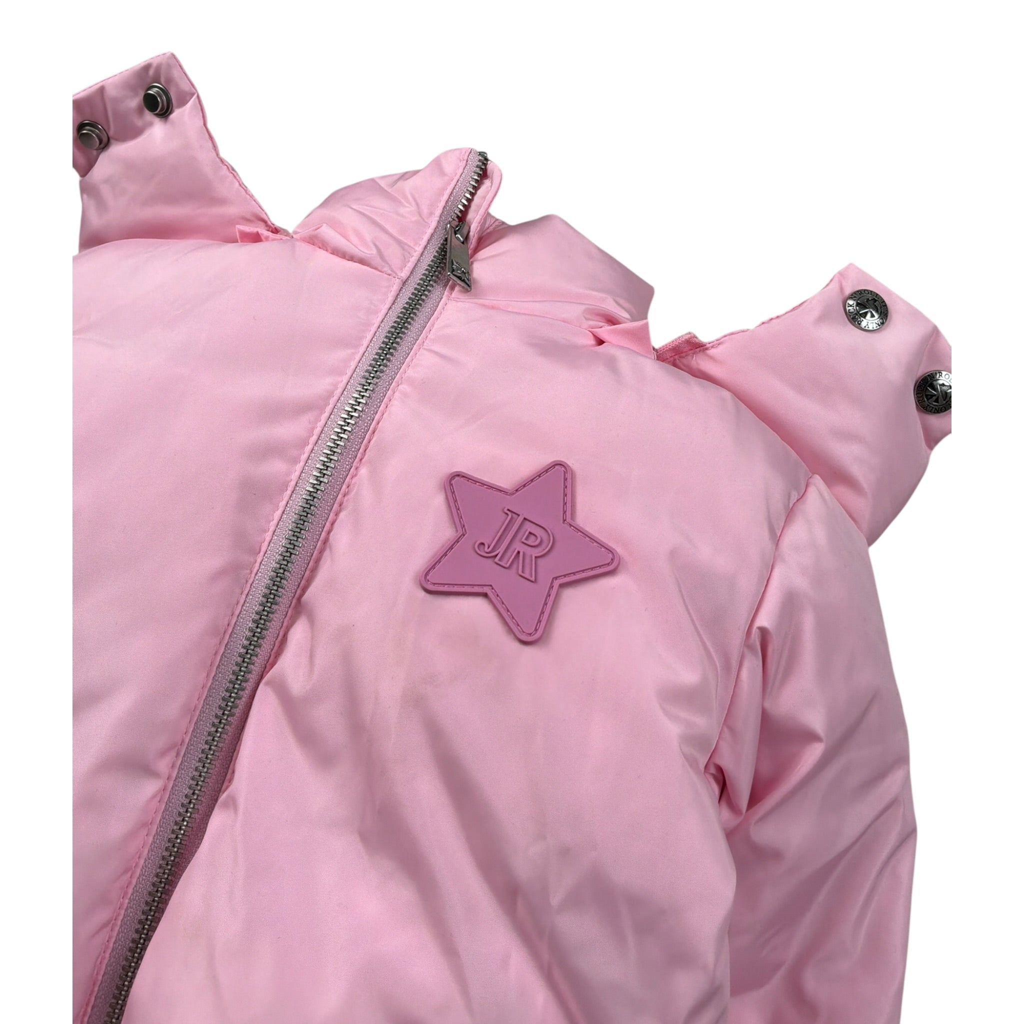 John Richmond Giubbino tinta unita con Zip E Cappuccio Rosa per Neonata RIA26026PI ROSA JOHN RICHMOND 