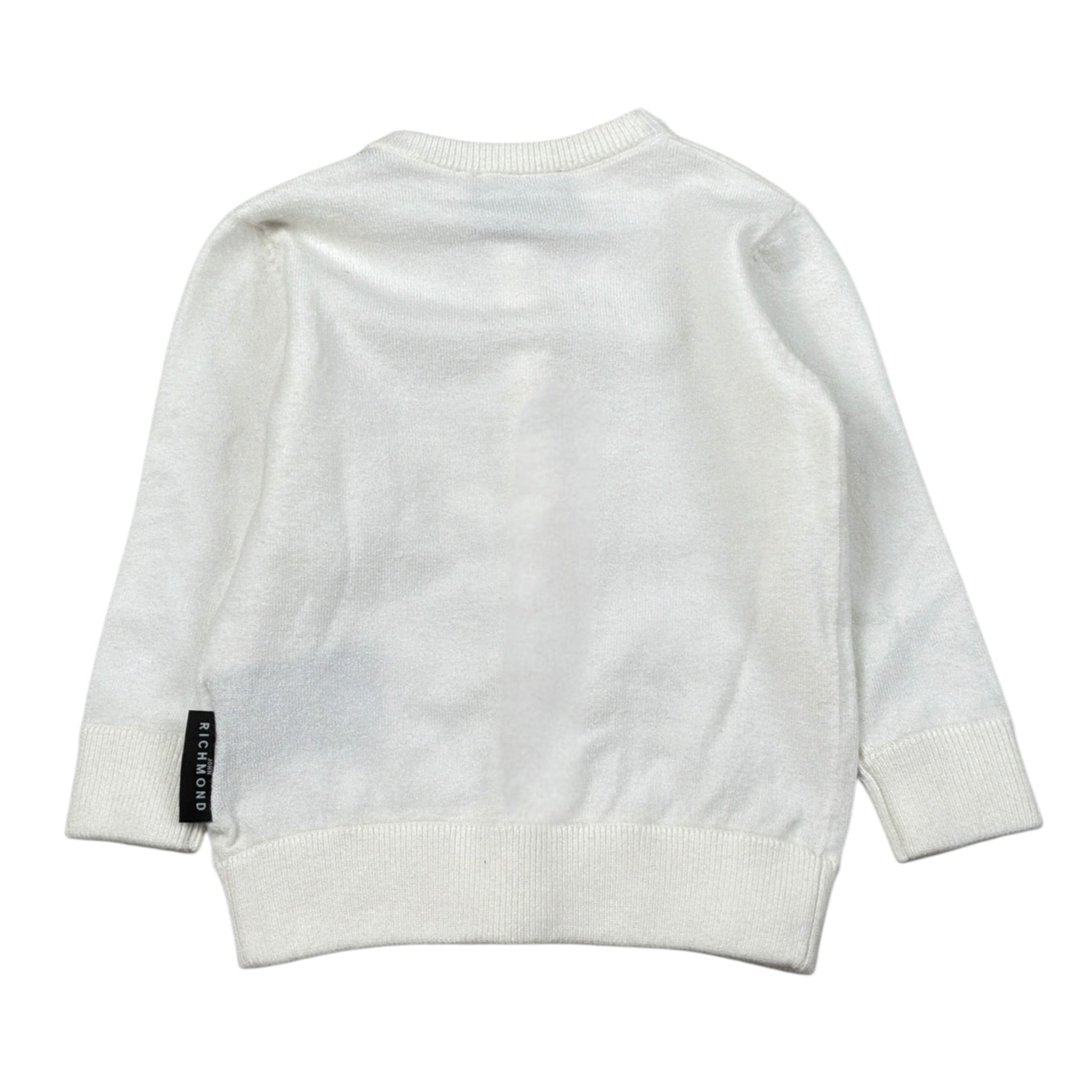 John Richmond Cardigan tinta unita con Logo Bianco per Neonata RIA26029CD BIANCO JOHN RICHMOND 