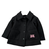 John Richmond Cappotto tinta unita con Stampa Nero per Neonata RIA26106CP NERO JOHN RICHMOND 