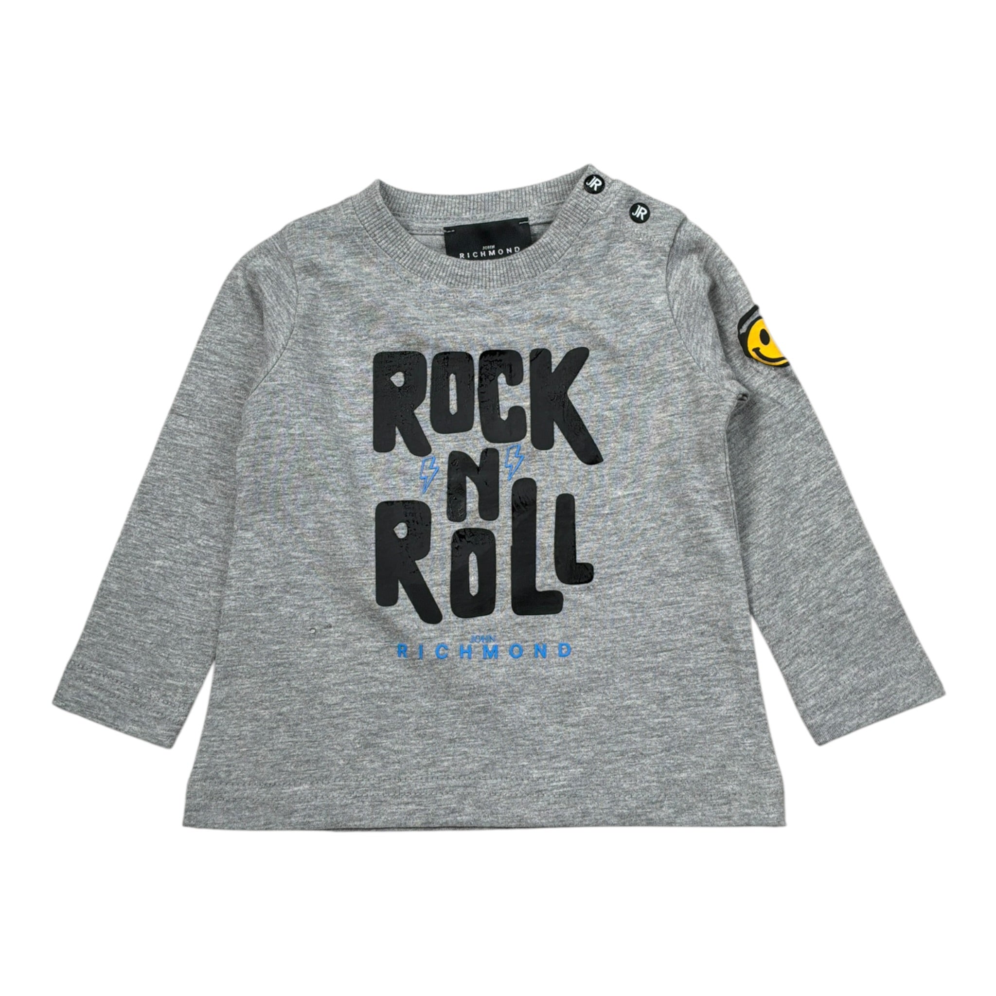 John Richmond Shirt Girocollo tinta unita con Stampa Grigio per Neonato RIA26112TS GRIGIO JOHN RICHMOND 