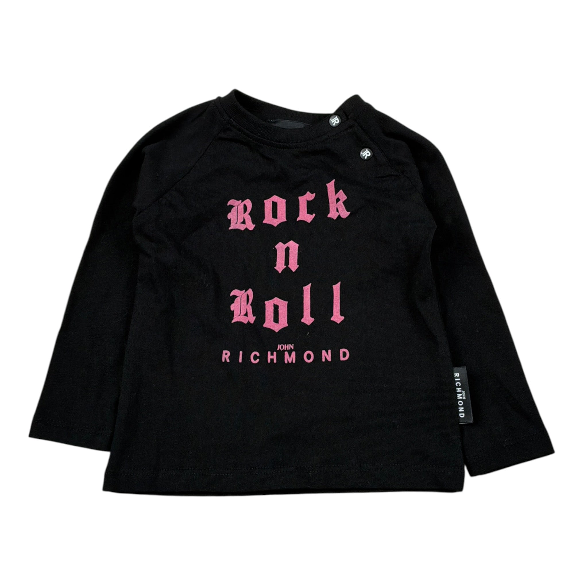 John Richmond Shirt tinta unita con Stampa Nero per Neonata RIA26131TS NERO JOHN RICHMOND 