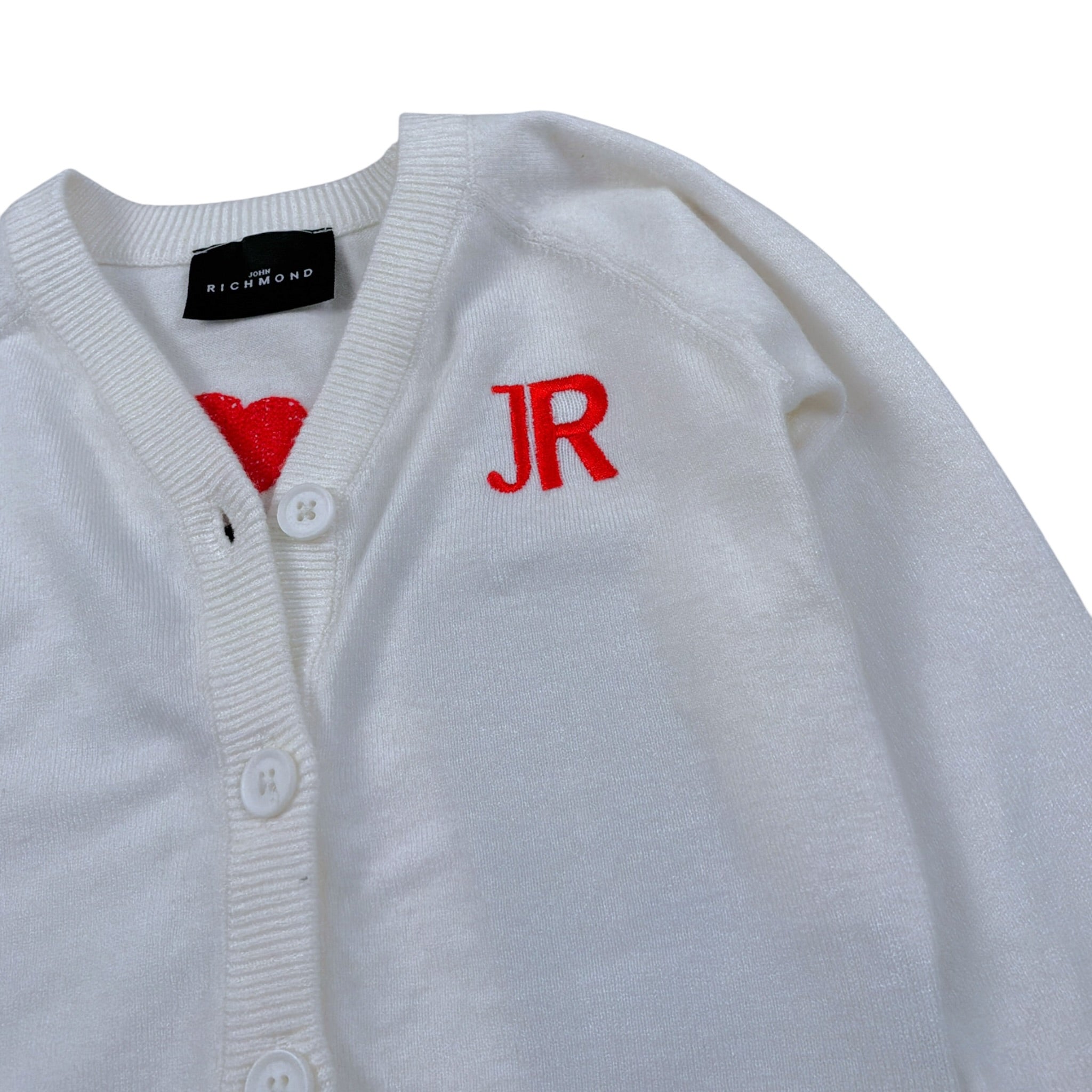 John Richmond Cardigan tinta unita con Stampa Bianco per Neonato RIA26138CD BIANCO JOHN RICHMOND 