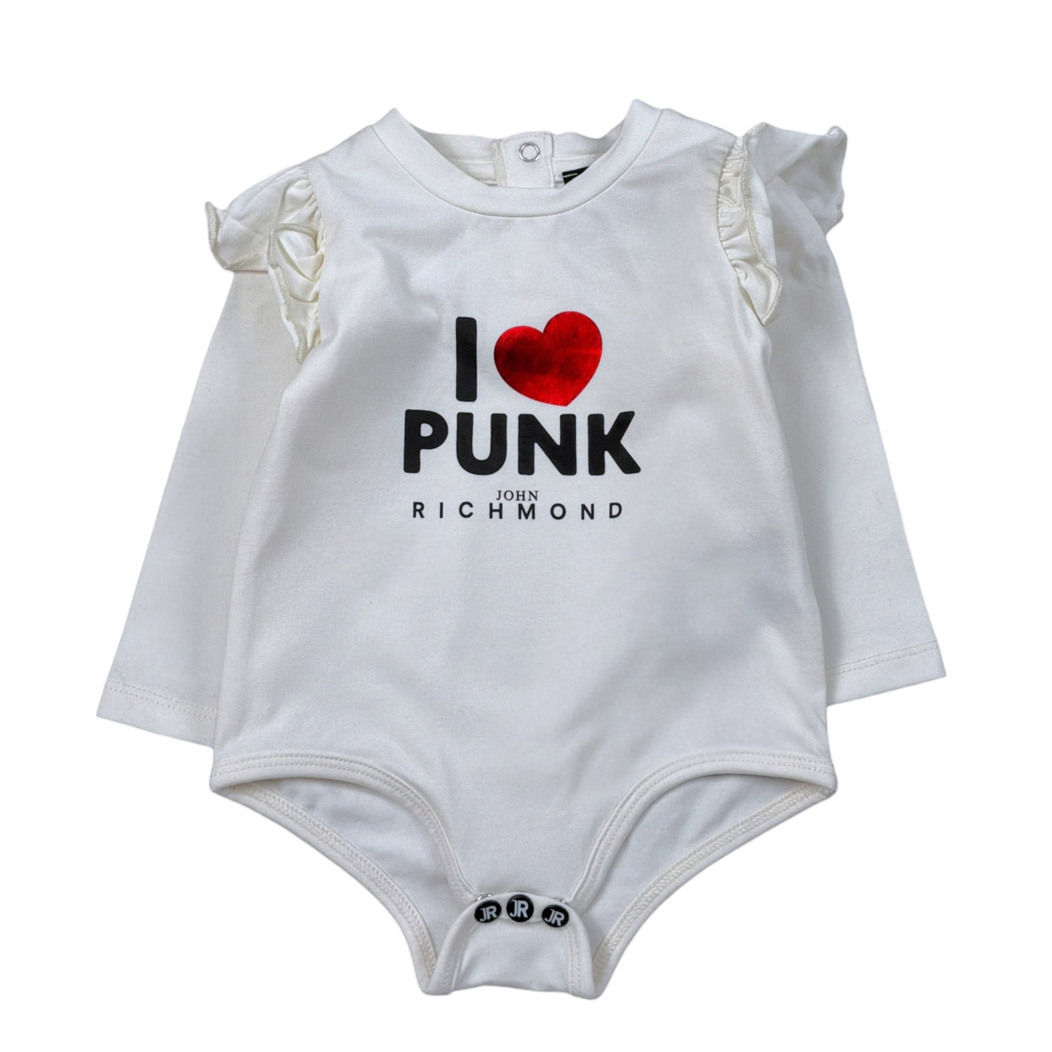 John Richmond Body tinta unita con Stampa Bianco per Neonata RIA26139BD BIANCO JOHN RICHMOND 