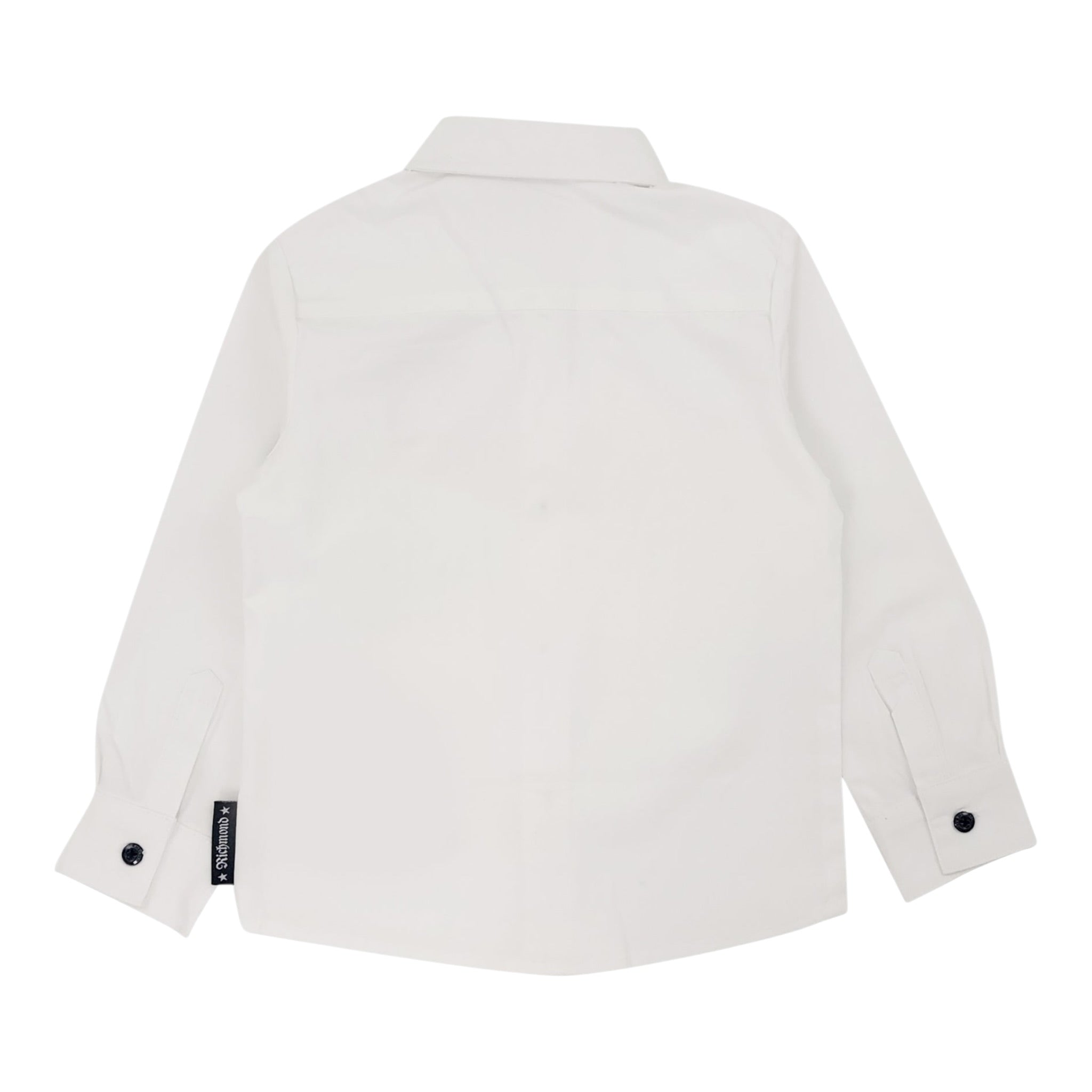 John Richmond Camicia Manica Lunga tinta unita con Logo Bianco per Bambino RIP23084CA BIANCO JOHN RICHMOND 