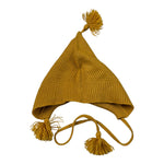Jose' Varon Cappello tinta unita con Pon Pon Senape per Neonata 0136142 SENAPE JOSE' VARON 