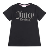 Juicy Couture T-Shirt tinta unita con Brillantini Nero per Bambina JBX6409 NERO JUICY COUTURE 