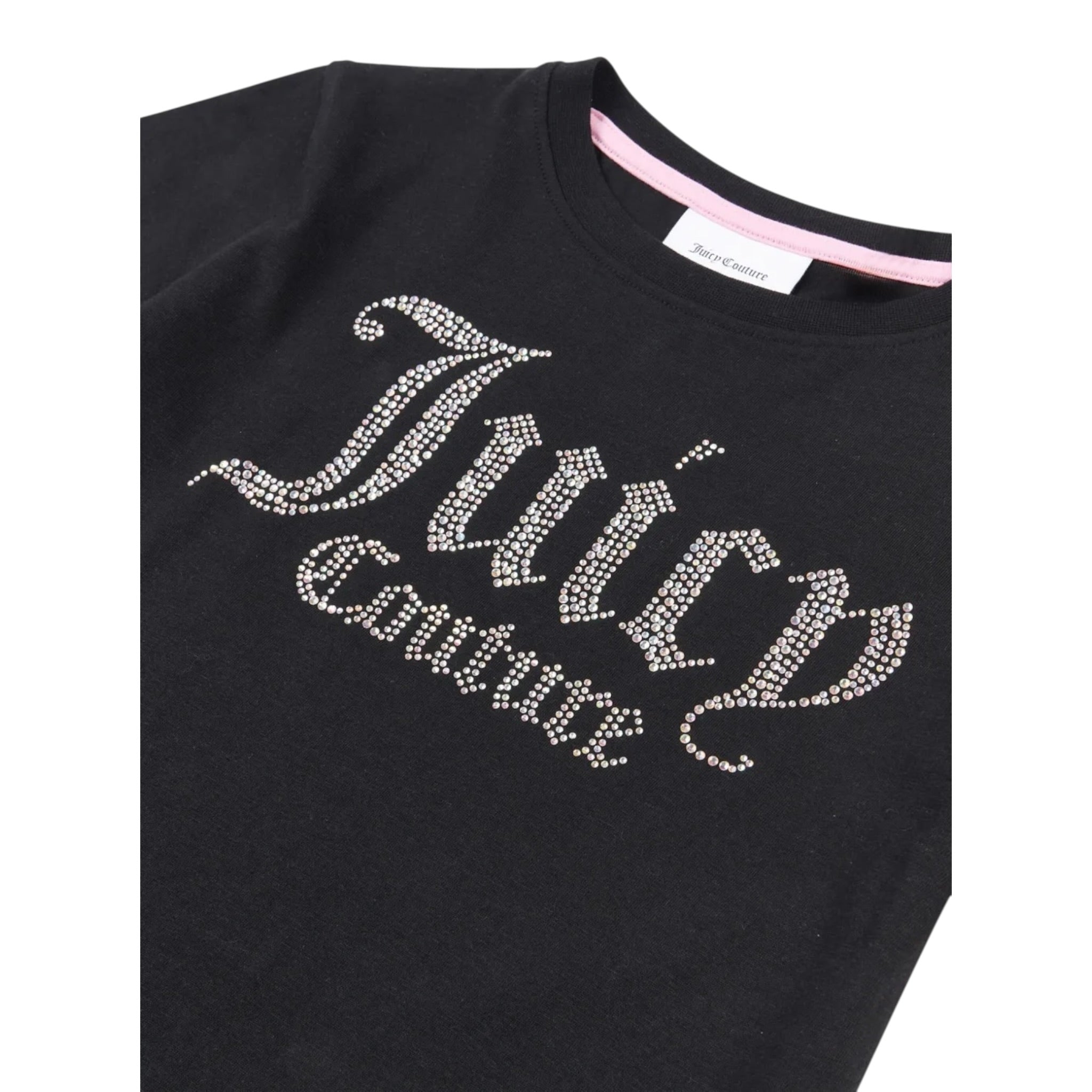 Juicy Couture T-Shirt tinta unita con Brillantini Nero per Bambina JBX6409 NERO JUICY COUTURE 