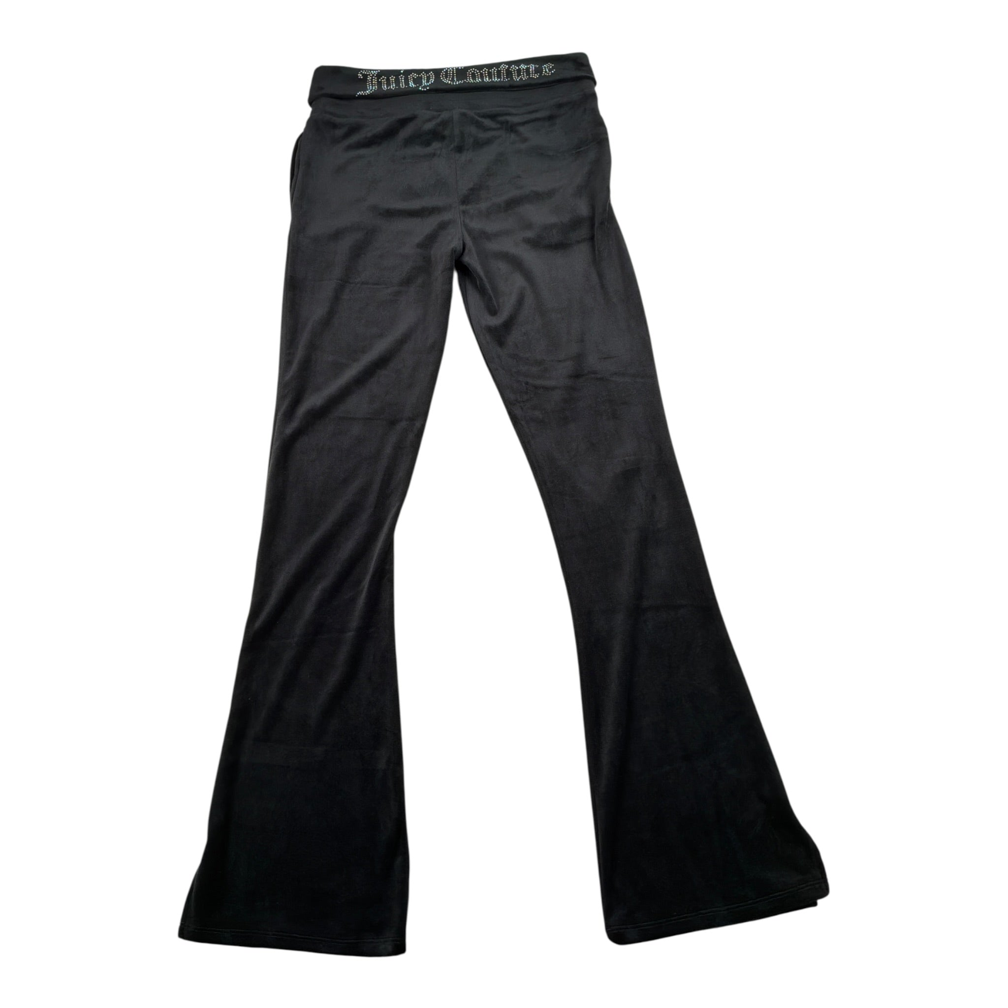 Juicy Couture Pantalone In Velluto tinta unita Modello Zampa Nero per Bambina JBX6501 NERO JUICY COUTURE 