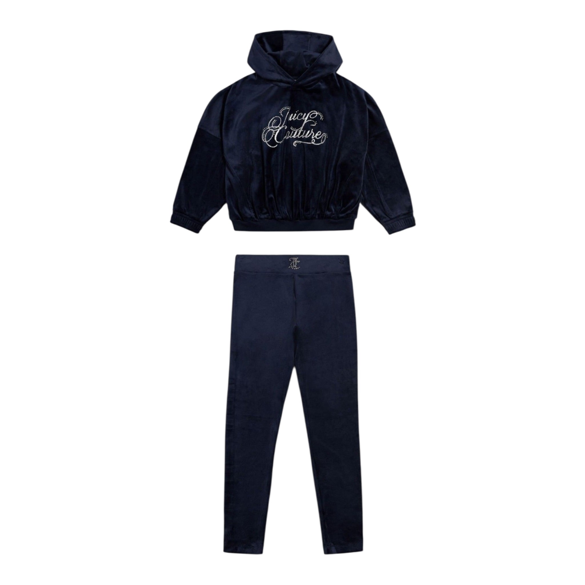 Juicy Couture Completo 2Pz In Velluto Felpa-Leggins Blu per Bambina JBX6617 BLU JUICY COUTURE 