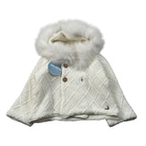 Juliana Cardigan tinta unita con Cappuccio Panna per Neonata 24699 PANNA JULIANA 