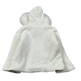 Juliana Cardigan tinta unita con Cappuccio Panna per Neonata 24699X PANNA JULIANA 