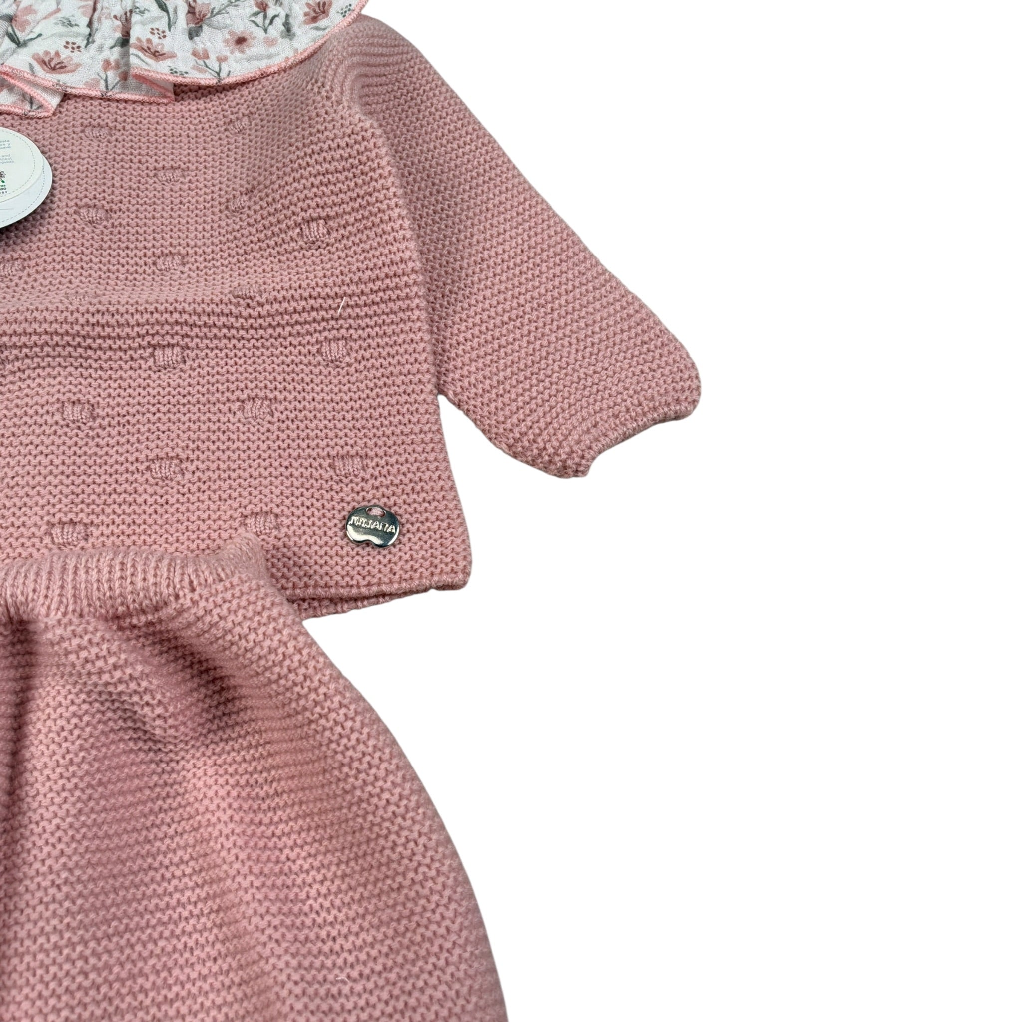 Juliana Completo 3 Pezzi Maglia-Ghettina-Cappello Rosa per Neonata 25549 ROSA JULIANA 