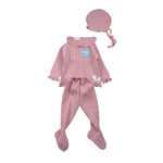 Juliana Completo 3Pz Maglia-Cappello-Ghettina Rosa per Neonata 25552 ROSA JULIANA 