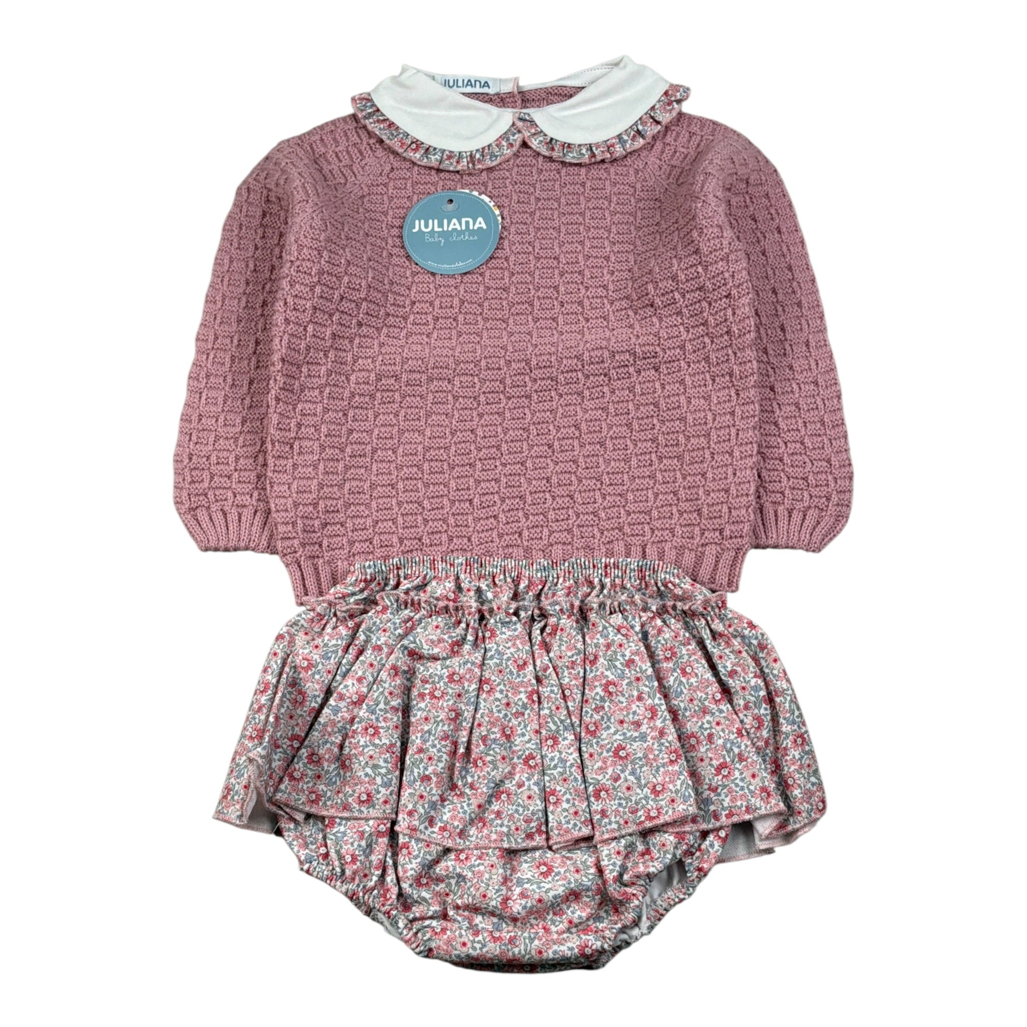 Juliana Completo 2 Pezzi Maglia-Culotte Rosa per Neonata 25603 ROSA JULIANA 