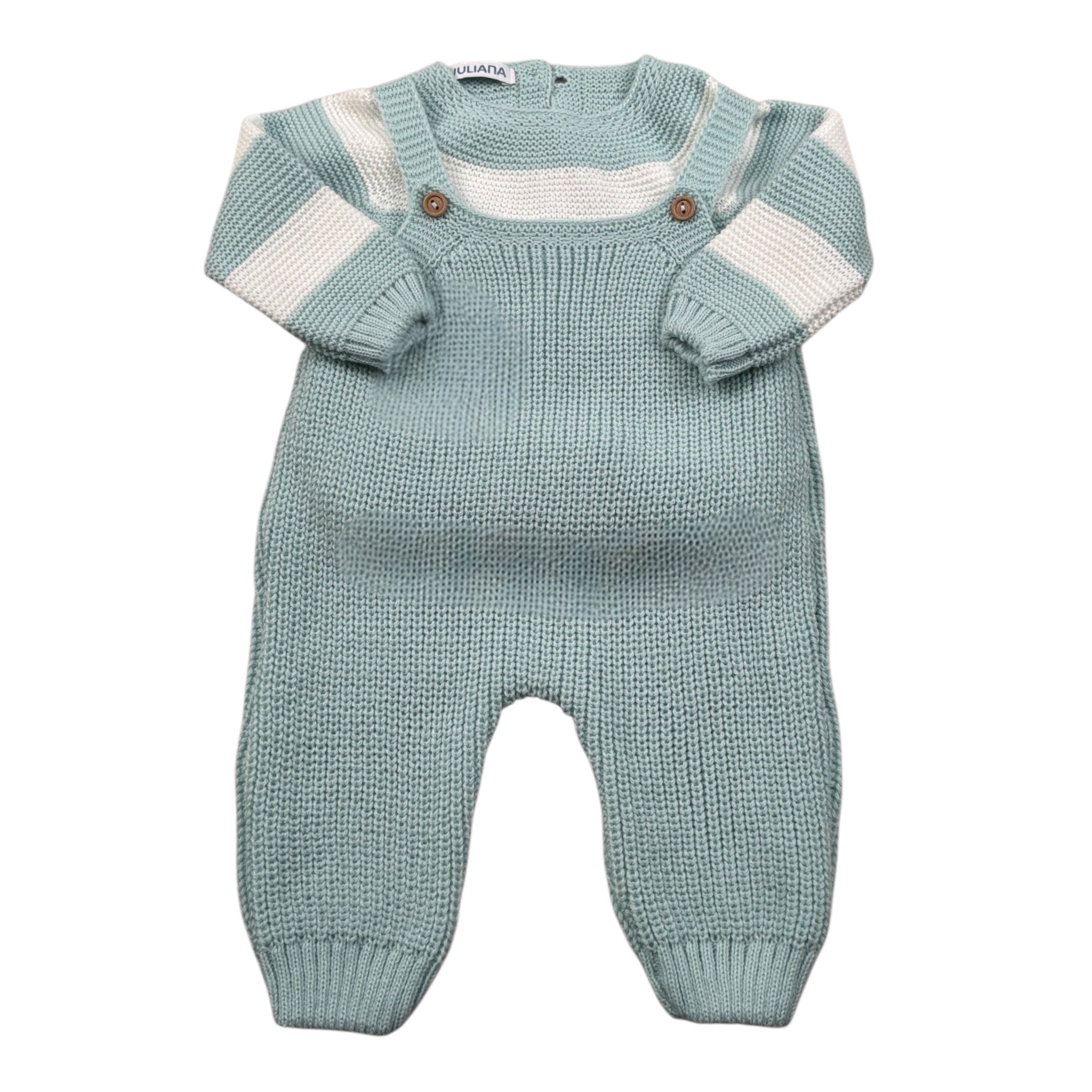 Juliana Completo 2 Pezzi Salopette-Maglia Verde Acqua per Neonato 25606 VERDE ACQUA JULIANA 