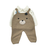 Juliana Completo 2 Pezzi Maglia-Salopette Beige per Neonato 25609 BEIGE JULIANA 