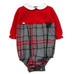Juliana Pagliaccetto Manica Lunga Bicolore Rosso/Grigio per Neonata 25631 ROSSO/GRIGIO JULIANA 
