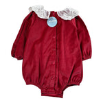 Juliana Pagliaccetto tinta unita con Colletto Rosso per Neonata 25641 ROSSO JULIANA 