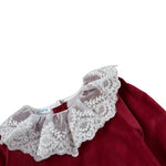 Juliana Pagliaccetto tinta unita con Colletto Rosso per Neonata 25641 ROSSO JULIANA 