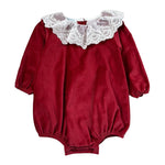 Juliana Pagliaccetto tinta unita con Colletto Rosso per Neonata 25641 ROSSO JULIANA 