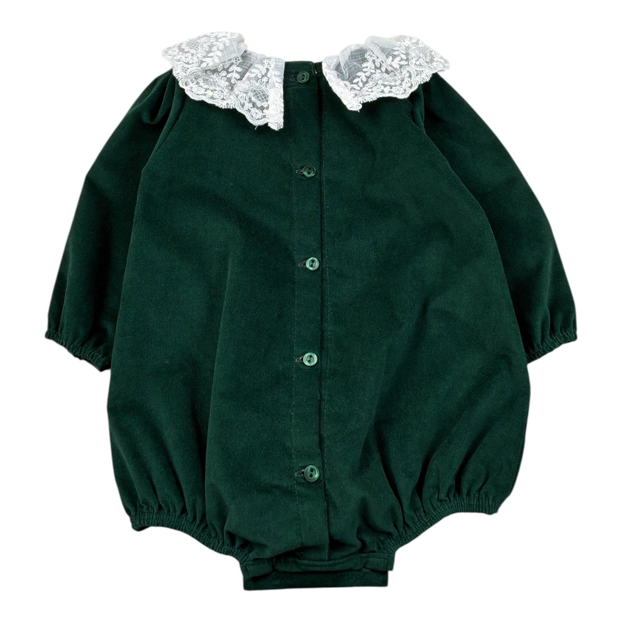 Juliana Pagliaccetto tinta unita con Colletto Verde per Neonata 25641 VERDE JULIANA 