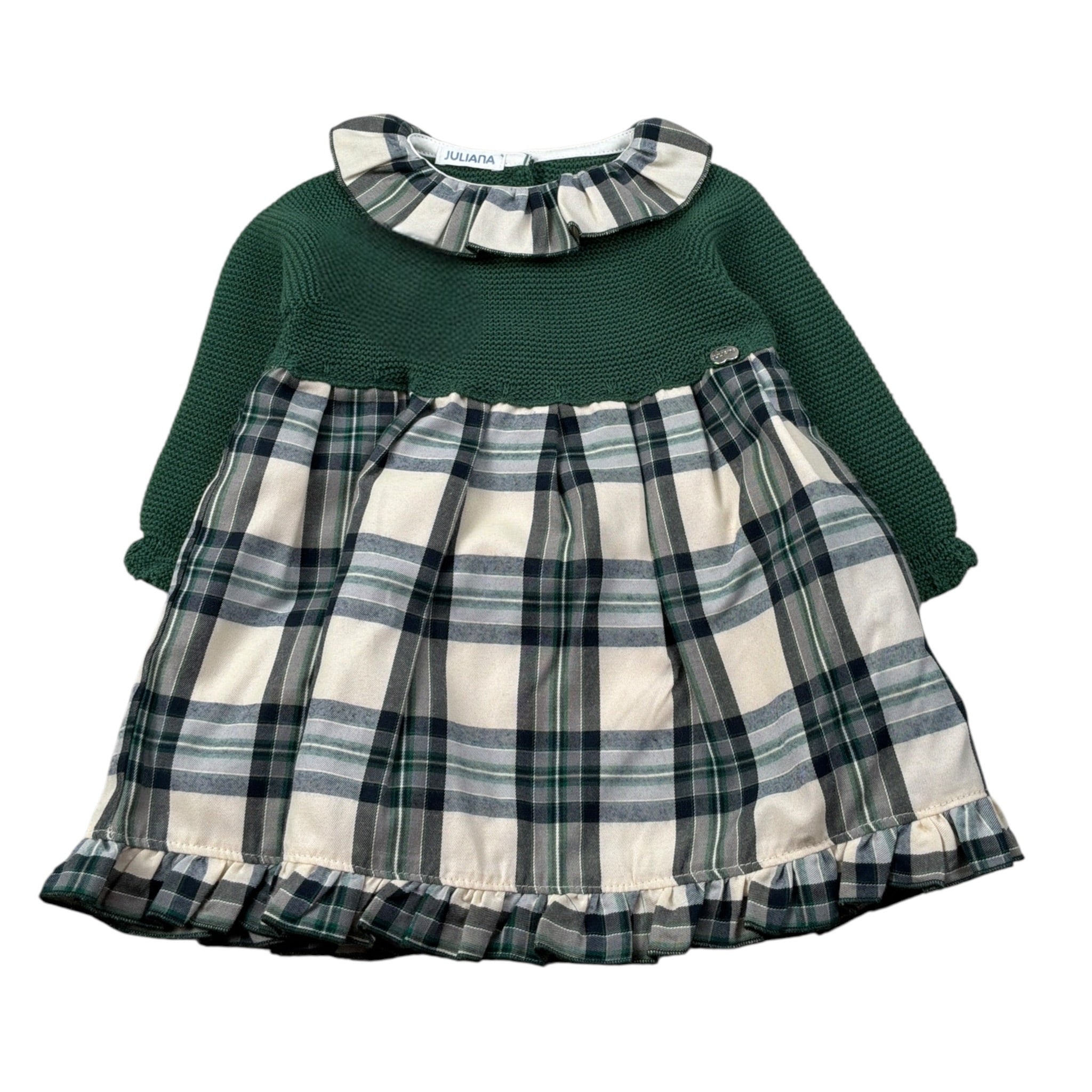 Juliana Abito Manica Lunga Stampa Fantasia Verde per Neonata 25646 VERDE JULIANA 