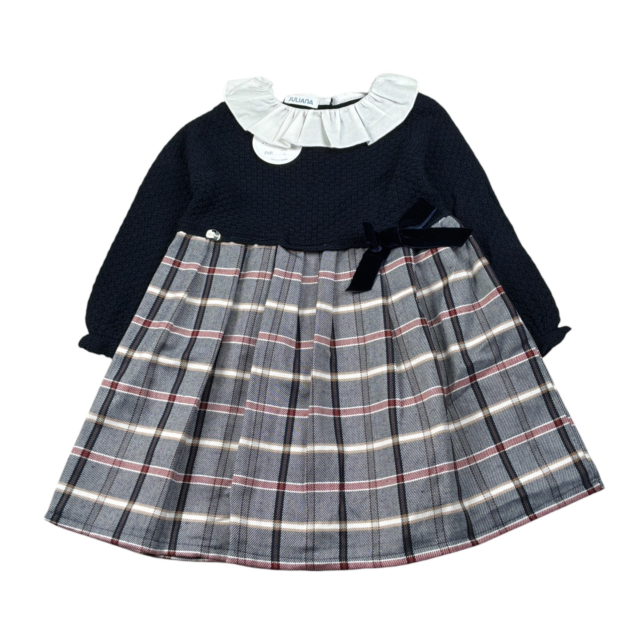 Juliana Abito tinta unita Manica Lunga Blu per Neonata 25653N BLU JULIANA 