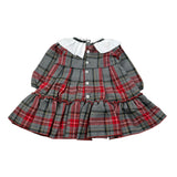 Juliana Abito tinta unita con Fantasia E Colletto Rosso per Neonata 25658XN ROSSO JULIANA 