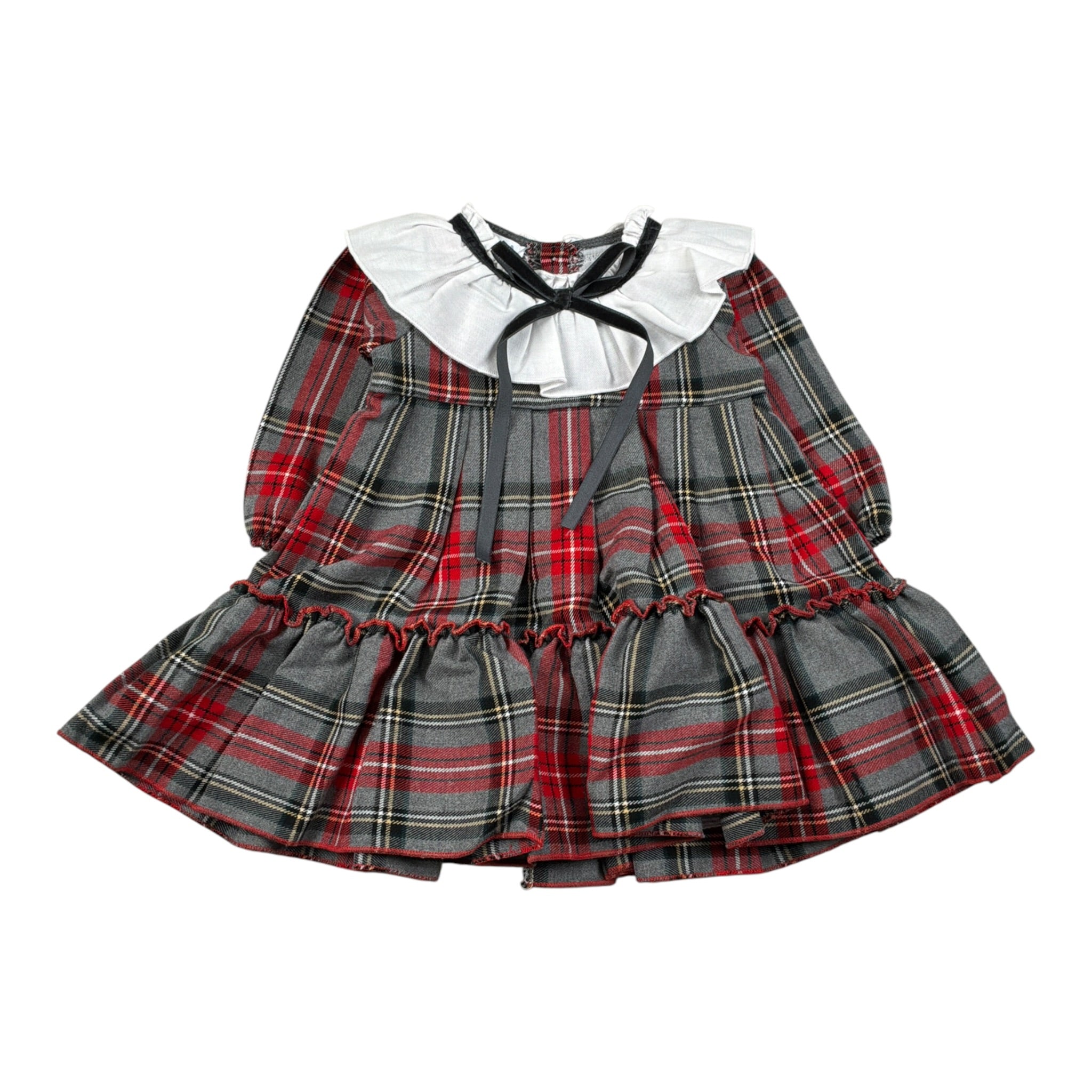 Juliana Abito tinta unita con Fantasia E Colletto Rosso per Neonata 25658XN ROSSO JULIANA 