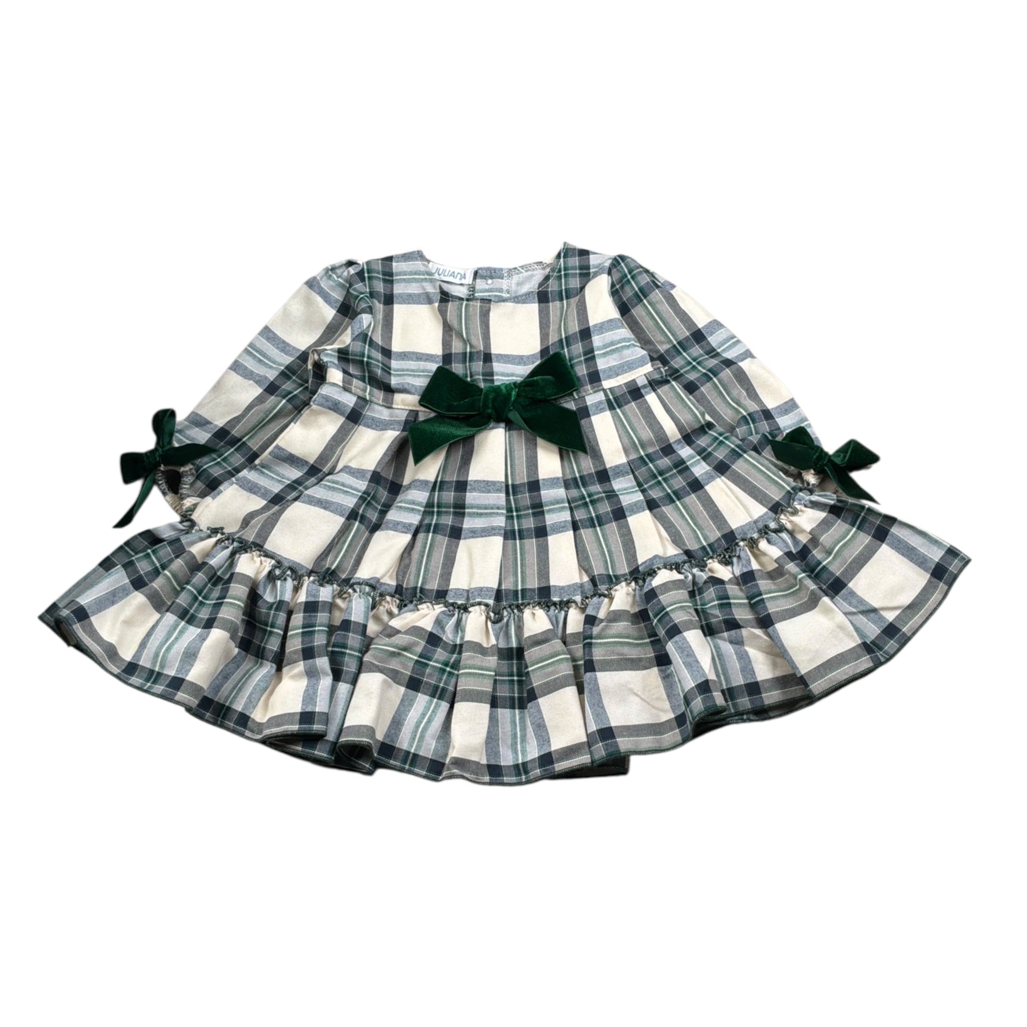 Juliana Abito Manica Lunga Stampa Fantasia Verde per Neonata 25660X VERDE JULIANA 