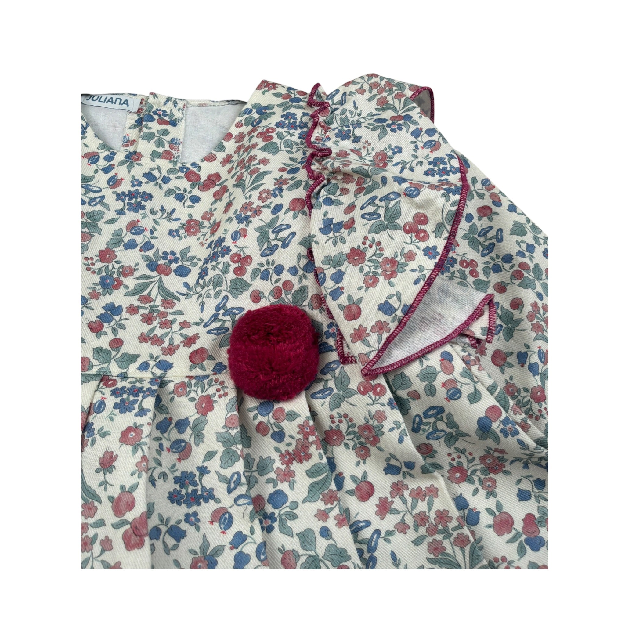 Juliana Abito Manica Lunga Fantasia Floreale Panna per Bambina 25661 PANNA JULIANA 