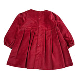 Juliana Abito tinta unita In Velluto Rosso per Neonata 25671 ROSSO JULIANA 