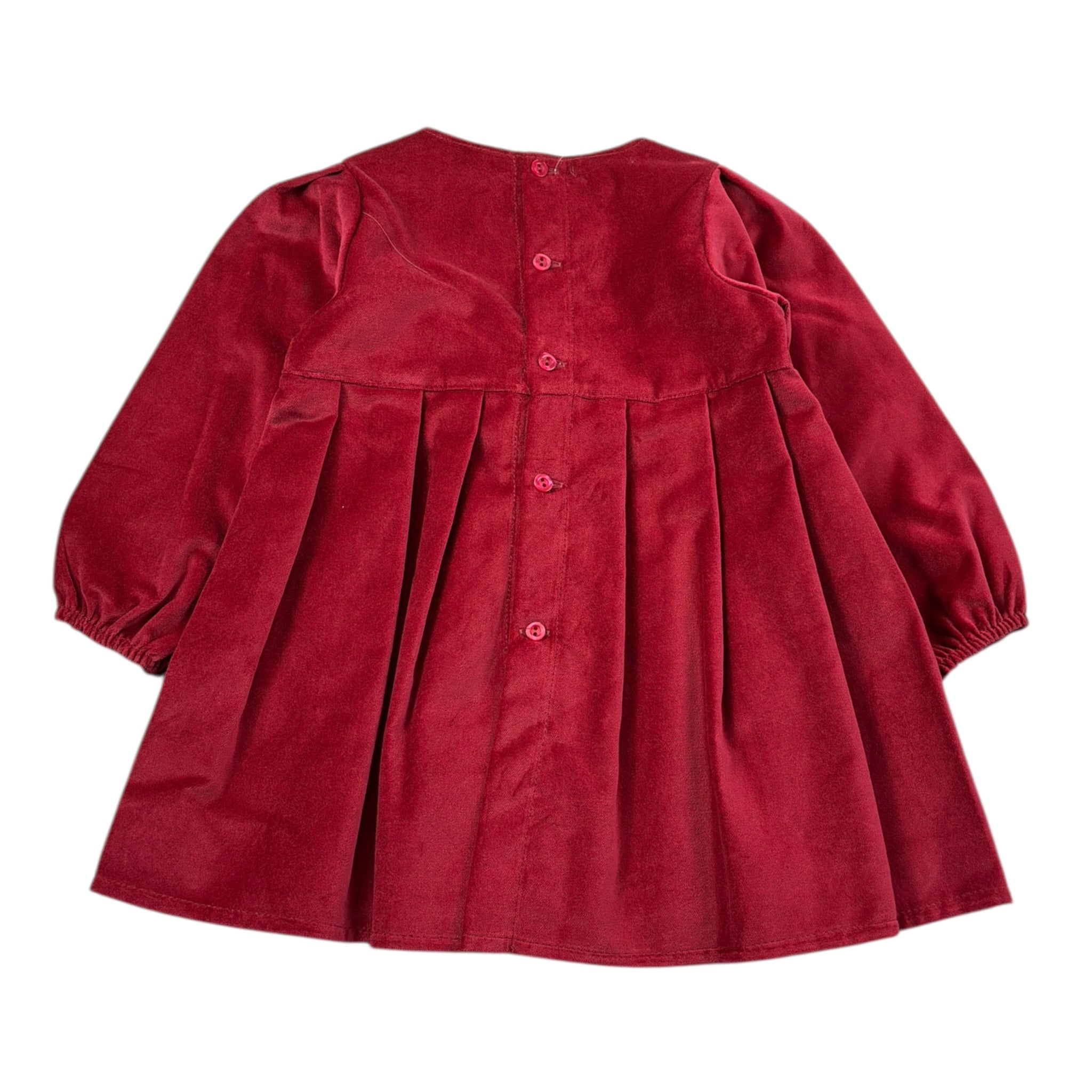 Juliana Abito tinta unita In Velluto Rosso per Neonata 25671 ROSSO JULIANA 