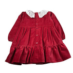 Juliana Abito Manica Lunga tinta unita In Camoscio Rosso per Neonata 25672 ROSSO JULIANA 