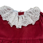 Juliana Abito Manica Lunga tinta unita In Camoscio Rosso per Neonata 25672 ROSSO JULIANA 