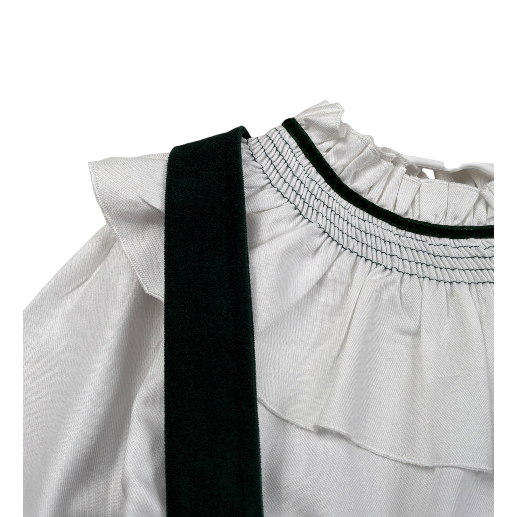 Juliana Completo 2 Pezzi Camicia-Salopette Bianco/Verde per Neonata 25682 BIANCO/VERDE JULIANA 