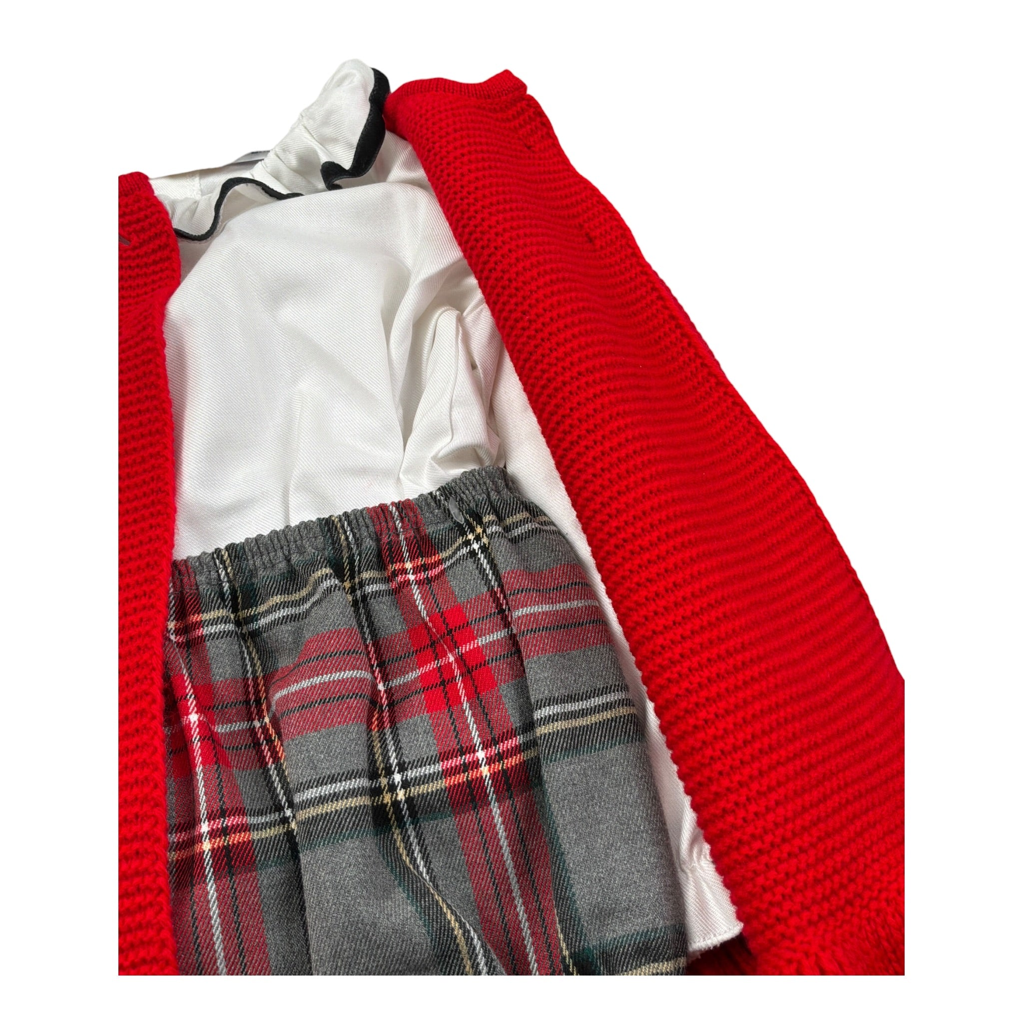Juliana Completo 3 Pezzi Cardigan-Culotte-Camicia Rosso per Neonata 25685 ROSSO JULIANA 