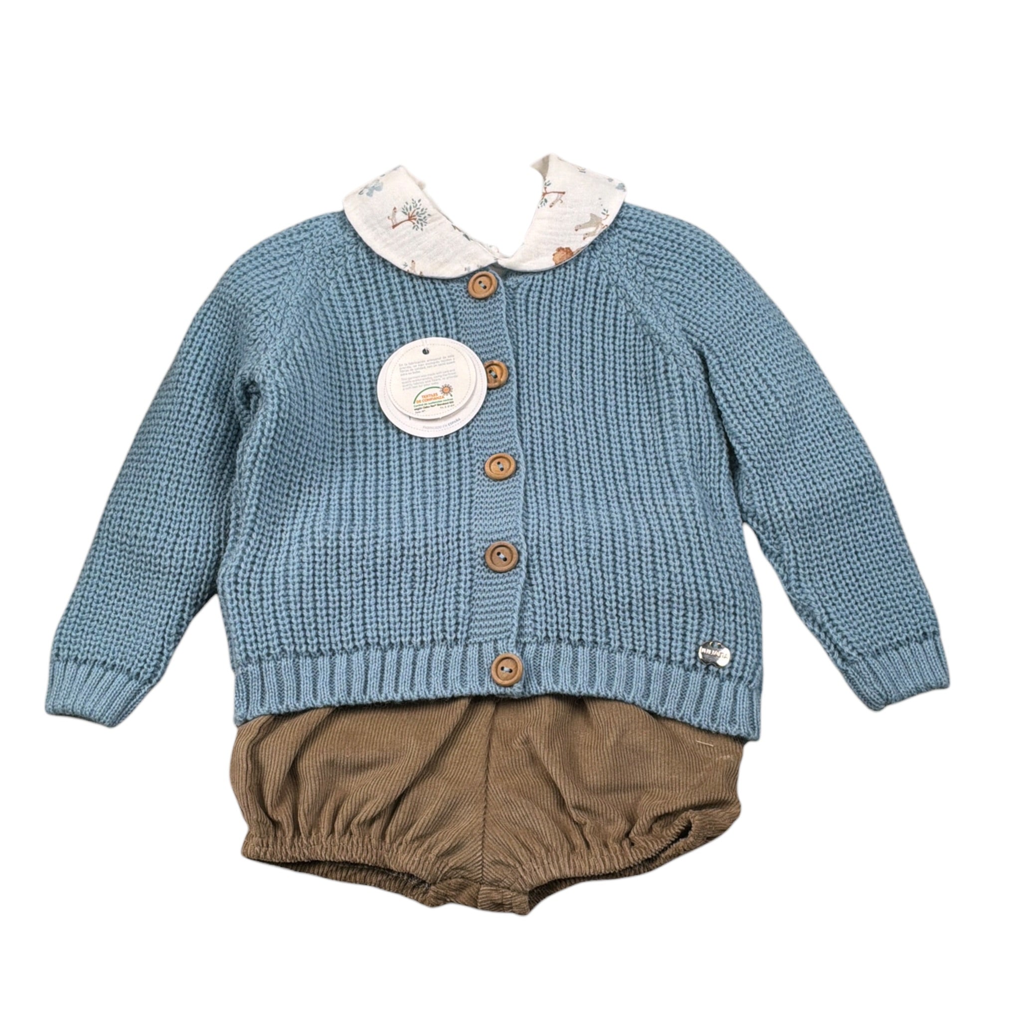 Juliana Completo 3 Pezzi Cardigan-Camicia-Culotte Azzurro per Neonato 25690 AZZURRO JULIANA 