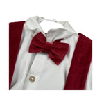 Juliana Completo 3 Pezzi Salopette-Camicia-Papillon Rosso/Bianco per Neonato 25699 ROSSO/BIANCO JULIANA 