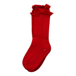 Juliana Calzini tinta unita con Fiocco Rosso per Neonata 522 ROSSO JULIANA 